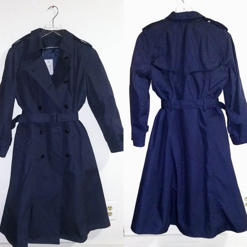 Navy All Weather Trench-Detachable Lining Sz 10S